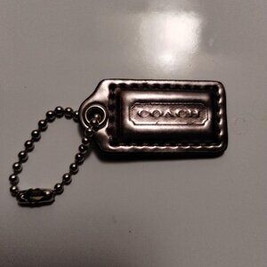 COACH LEATHER TAG ON CHAIN